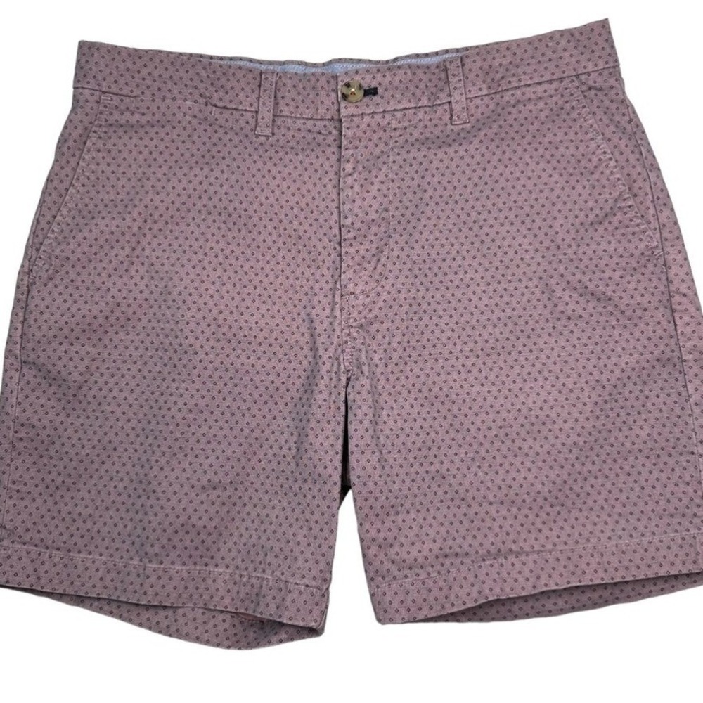Tommy Hilfiger Men's Rose,‎ Mauve Geometric Micro Print Chino Shorts